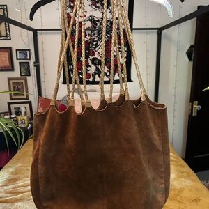 Free People Brown Leather Tote Bag with Soft Texture